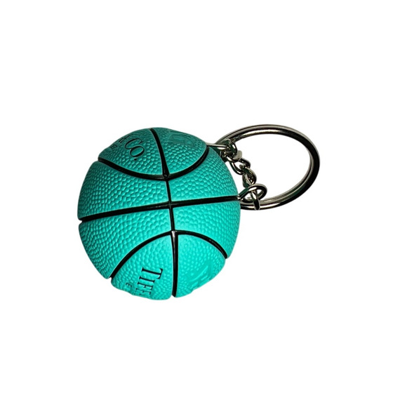 Embossed Basketball Key Chain Key Chain Aqua Blue - Picture 5 of 5
